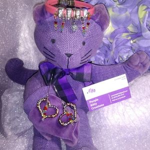 PurpleKittyCreations/Bracelet &Earrings set/ handemade